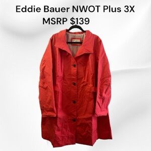 Eddie Bauer Coral Spring Trench NWOT Plus Size 3X